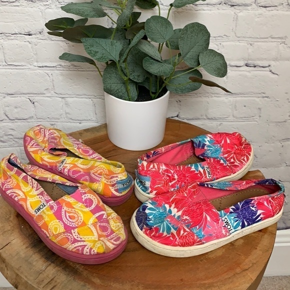 Pink Print Toms Alpargata Lot - Picture 1 of 11